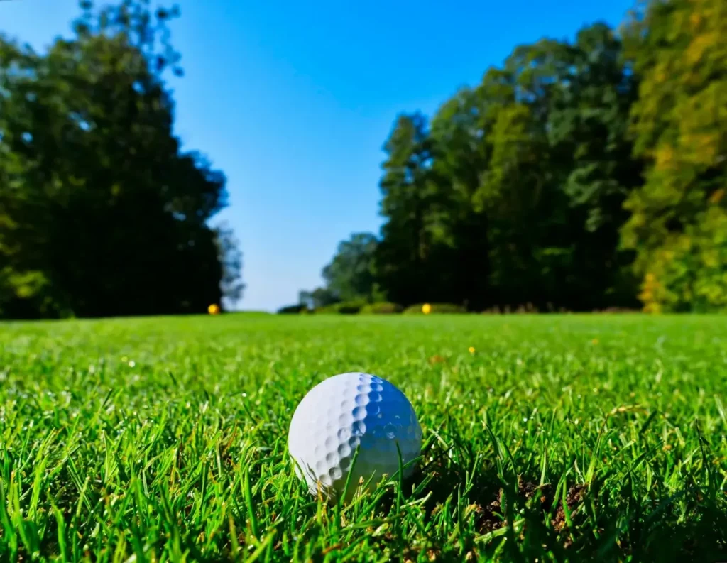 balle de golf sous un splendide soleil sur le parcours du Puy en velay