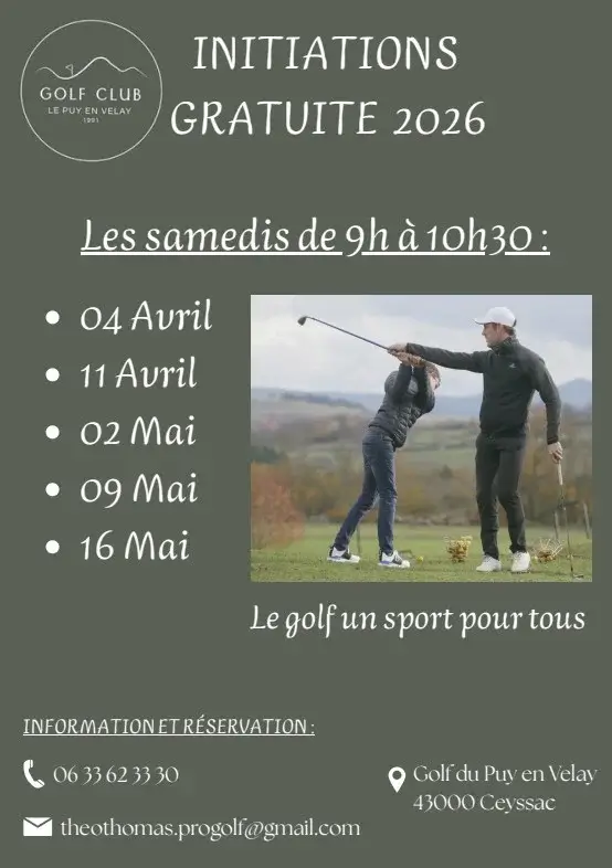 initiation pour des cours de golf au puy en velo adultes et enfants